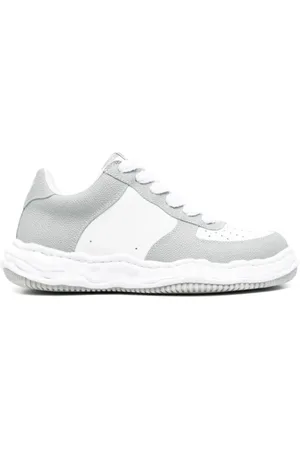 MIHARA YASUHIRO Homme, Chaussures, Gris, Taille: 38 EU Wayne LOW Original Sole Basket Baskets Basses EN Cuir Gris/Blanc