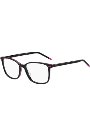 HUGO BOSS Femme, Accessoires, Noir, Taille: ONE Size Lunettes à Monture en Acétate Noir avec Fuchsia