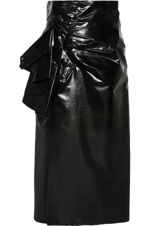 Maison Margiela Femme, Jupes, Noir, Taille: 38 FR Jupe Midi avec Détail de Poches Latérales