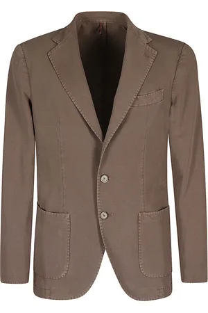 Biagio Santaniello Homme, Vestes, Brun, Taille: S Veste en gabardine de coton à haute torsion