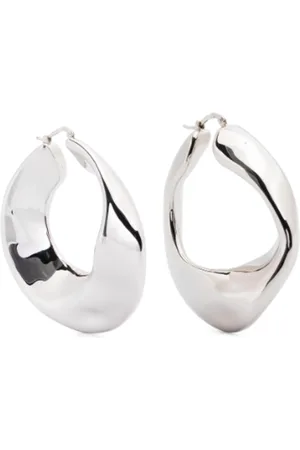 Jil Sander Femme, Accessoires, Gris, Taille: ONE Size Élégantes boucles d`oreilles argentées