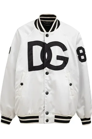 Dolce & Gabbana Homme, Vestes, Blanc, Taille: L Bomber Varsity avec logo DG
