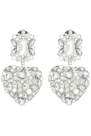 Self-Portrait Femme, Accessoires, Gris, Taille: ONE Size Boucles d`oreilles perles en forme de cœur