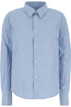 Ami Femme, Blouses et Chemises, Bleu, Taille: 40 FR Chemise en Popeline Bleu Clair