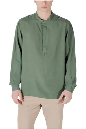 Antony Morato Homme, Chemises, Vert, Taille: XL Chemise Verte à Col Mandarin pour Homme