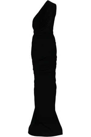 Rick Owens Femme, Robes, Noir, Taille: 36 FR Élégante Robe Longue Noire en Maille