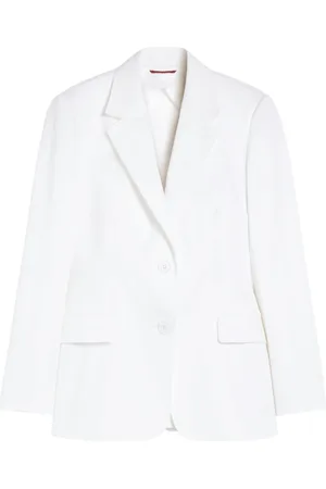 Max Mara Femme, Vestes, Blanc, Taille: 38 FR Leggings en mélange coton élasthanne