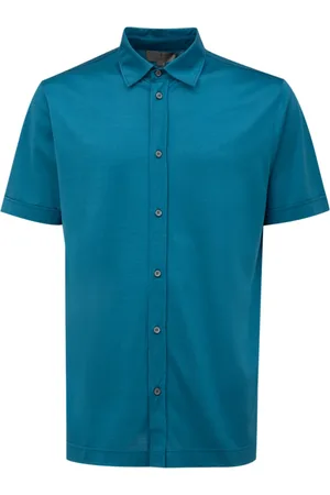 CANALI Homme, Chemises, Bleu, Taille: L Chemise Bleu Ciel Manches Courtes