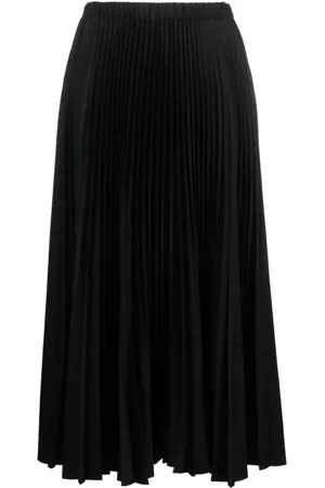 Jil Sander Femme, Jupes, Noir, Taille: 38 FR Jupe Midi Plissée Noire