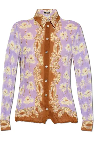VERSACE Femme, Blouses et Chemises, Violet, Taille: 38 FR Chemise à motif floral