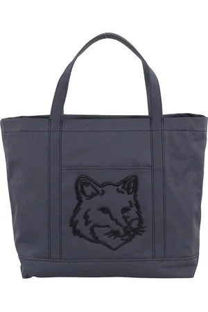 Maison Kitsuné Femme, Sacs, Gris, Taille: ONE Size Sac Fourre-Tout en Coton Gris Foncé