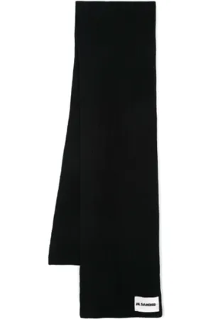 Jil Sander Unisex, Accessoires, Noir, Taille: ONE Size Logo Scarf