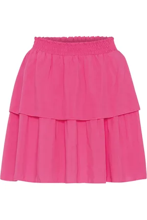 American Dreams Femme, Jupes, Rose, Taille: 38 FR Jupe à Volants Rose Solide Viscose
