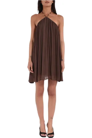 Patrizia Pepe Femme, Robes, Brun, Taille: 36 FR Robe Mini en Viscose avec Perles