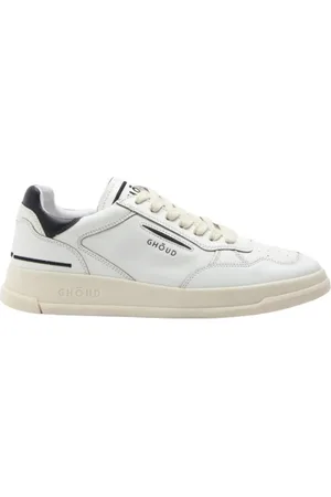 Ghoud Homme, Chaussures, Blanc, Taille: 44 EU Baskets en Cuir Blanc avec Logo Brodé
