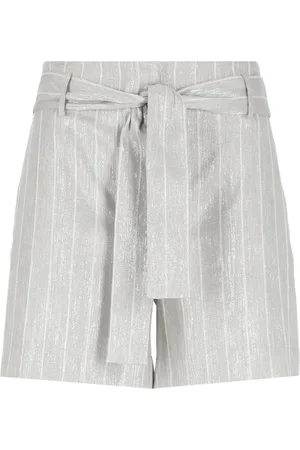 D.EXTERIOR Femme, Shorts, Gris, Taille: 36 FR Shorts Bermuda Argent avec Détails Lurex