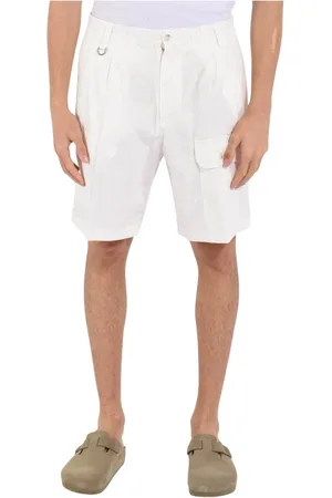 Paolo Pecora Homme, Shorts, Blanc, Taille: M Shorts Bermuda en coton avec poches