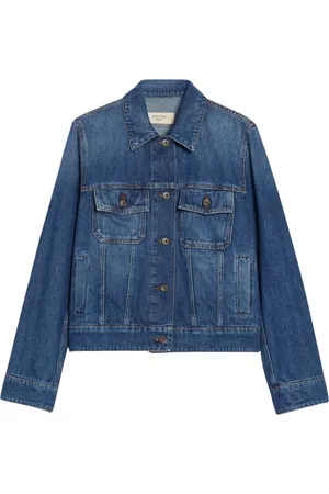 Max Mara Femme, Vestes, Bleu, Taille: 38 FR Veste en Denim Classique avec Col Chemise