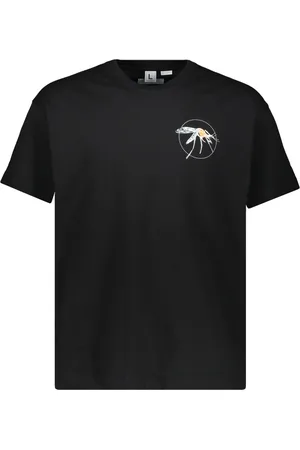 Random Identities Homme, Tops, Noir, Taille: S Côte crew-neck T-shirt en coton