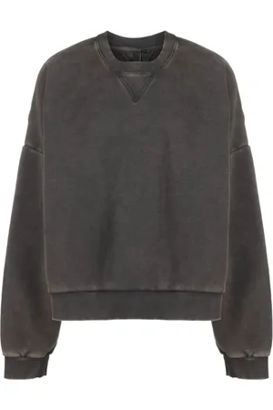 Entire Studios Homme, Sweatshirts et sweats à capuche, Noir, Taille: L T-shirt Boxy Noir Délavé Crew