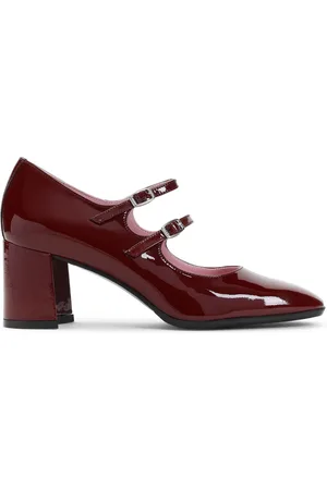 Carel Femme, Chaussures, Rouge, Taille: 38 EU Escarpins en Cuir Verni Rouge Style Élégant