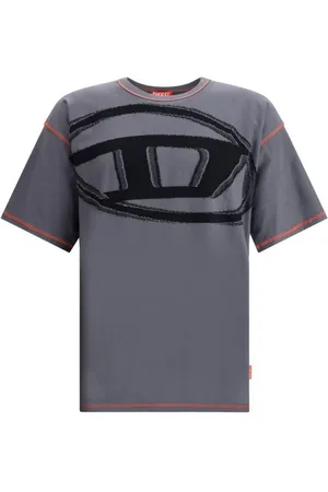 Diesel Homme, Tops, Gris, Taille: M T-shirt moderne T-doxt avec Oval D
