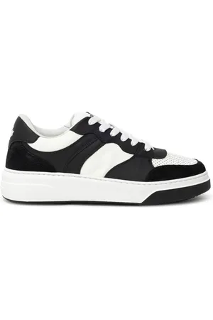 Dsquared2 Homme, Chaussures, Blanc, Taille: 46 EU Baskets en cuir blanc et noir