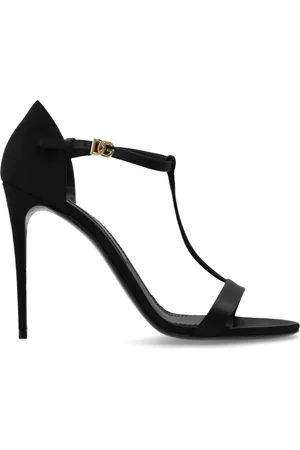 Dolce & Gabbana Femme, Chaussures, Noir, Taille: 39 EU Sandales à talons hauts en satin