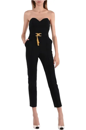 Elisabetta Franchi Femme, Combinaisons et Ensembles, Noir, Taille: 44 FR Combinaison bustier bi-élastique