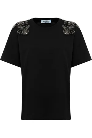 Blugirl Femme, Tops, Noir, Taille: 38 FR Coton Style Haut