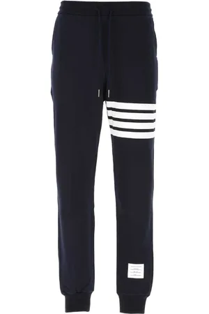 Thom Browne Homme, Pantalons, Bleu, Taille: XS Pantalon Joggers en Coton Bleu Marine