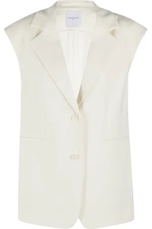 Isabelle Blanche Femme, Vestes, , Taille: 38 FR Gilet Vanille en Cady avec Revers
