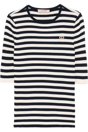 Twin-Set Femme, Tops, Bleu, Taille: 42 FR SweaT-shirt Nuit Bleue Riga Neve