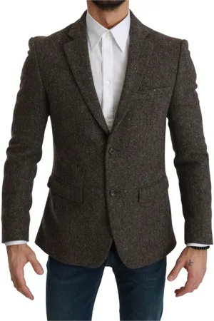 Dolce & Gabbana Homme, Vestes, Brun, Taille: M Blazer Ajusté en Laine Marron