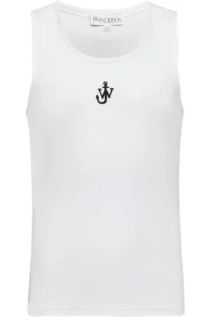 J.W.Anderson Homme, Tops, Blanc, Taille: L Gilet Brodé