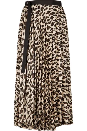 SACAI Femme, Jupes, Brun, Taille: 40 FR Jupe élégante à imprimé léopard