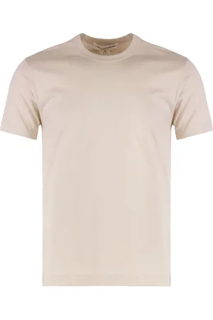 Comme des Garçons Homme, Tops, , Taille: XL T-shirt en coton à encolure ras du cou côtelée
