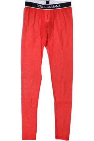 Dolce & Gabbana Femme, Pantalons, Rouge, Taille: 38 FR Rouge Logo Lingerie en Dentelle Pantalon Moulant