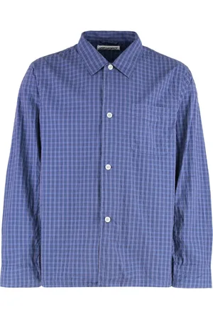 OUR LEGACY Homme, Chemises, Bleu, Taille: L Chemise en coton à carreaux avec poche avant