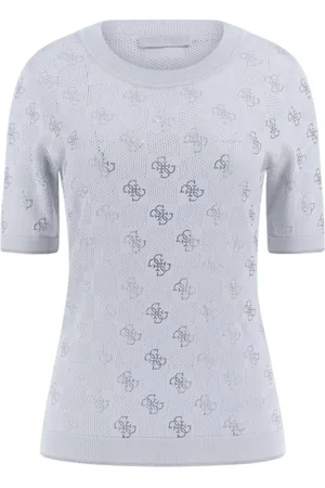 Guess Femme, Pulls, Bleu, Taille: 42 FR Pull en tricot bleu clair