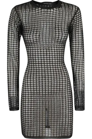 FEDERICA TOSI Femme, Robes, Noir, Taille: 36 FR Robe Mini Tricotée Noire Flexage