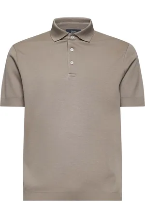 HERNO Homme, Tops, Brun, Taille: M Polo en Piqué Gris Tourterelle