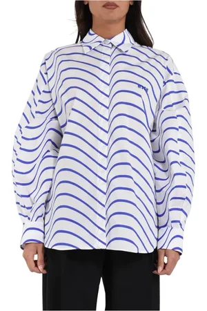 Msgm Femme, Blouses et Chemises, Multicolore, Taille: 42 FR Chemise en coton imprimé avec coupe oversize
