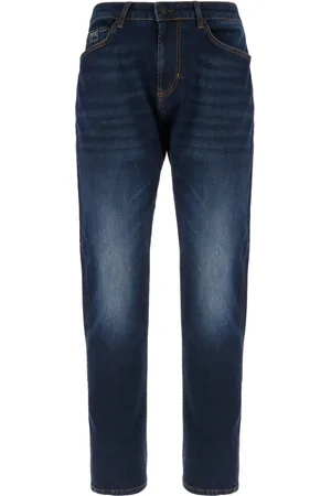 VERSACE Homme, Jeans, Bleu, Taille: W35 Jeans Slim-Fit en Coton et Élasthanne