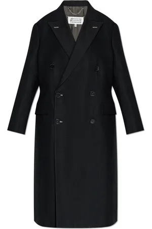 Maison Margiela Femme, Manteaux, Noir, Taille: 36 FR Manteau avec finition en laine