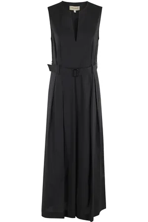 Woolrich Femme, Robes, Noir, Taille: 38 FR Robe Midi Noire Sans Manches Col en V