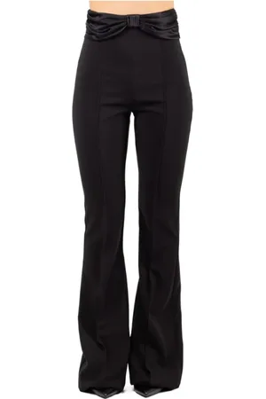 Elisabetta Franchi Femme, Pantalons, Noir, Taille: 40 FR Pantalon Élégant Taille Haute