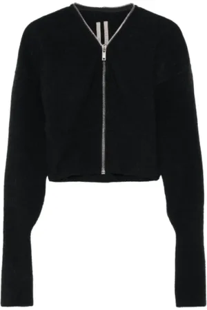 Rick Owens Femme, Pulls, Noir, Taille: 42 FR Veste Tricotée Batwing