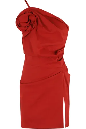 MAGDA BUTRYM Femme, Robes, Rouge, Taille: 38 FR Robe rouge à une épaule drapée avec application florale