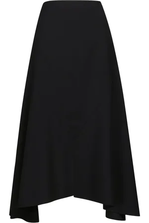 Marni Femme, Jupes, Noir, Taille: 40 FR Jupe Midi Asymétrique en Laine Tropicale